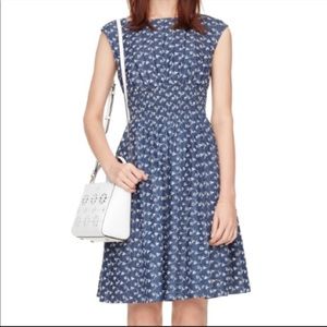 Kate Spade Broome Street Blair Dress Chambray Eyelet Embroidered Size 10